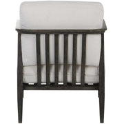Uttermost Brunei White Fabric Dark Expresso Wood Modern Accent Chair