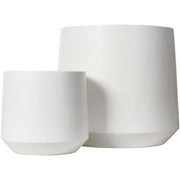 Surya Seastone Collection Modern Set of 2 Brushed Matte White Concrete Outdoor Floor Vases SST-004