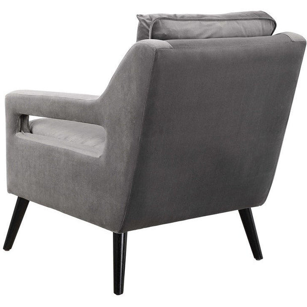 Uttermost O’Brian Smoke Gray Velvet Contemporary Armchair