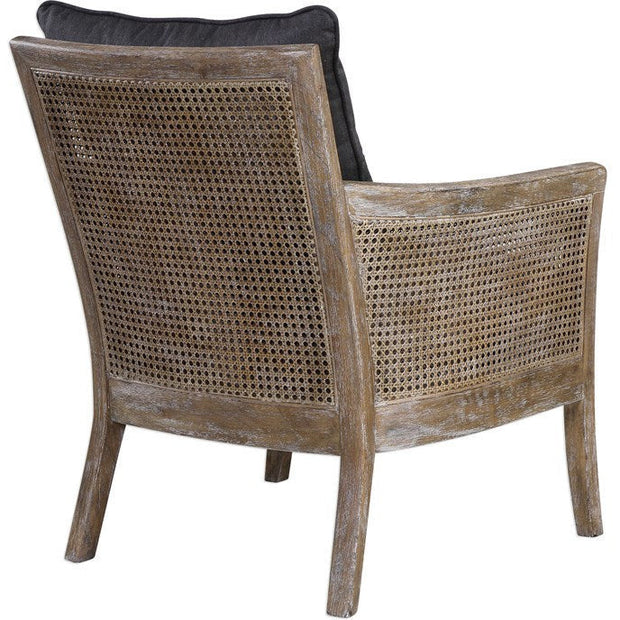 Uttermost Encore Dark Gray Fabric Cane Armchair