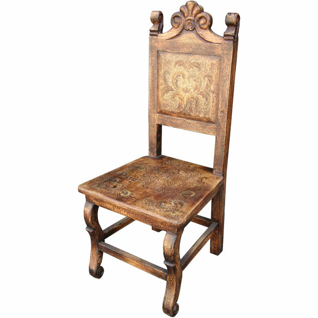 Casa Bonita Peruvian Hand-Painted Carved Wood Toscana Dining Chair