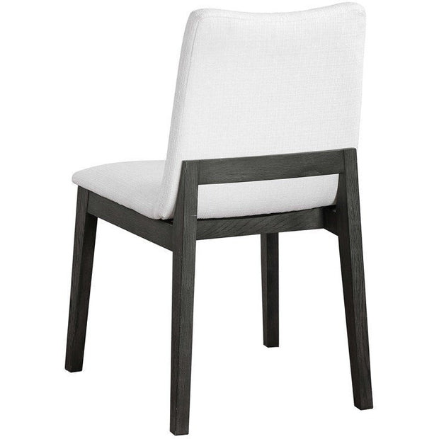 Uttermost Delano White Performance Fabric Expresso Finish Wood Dining Chair Set of 2