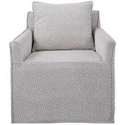 Uttermost Welland Boucle Fabric Slipcovered Swivel Chair