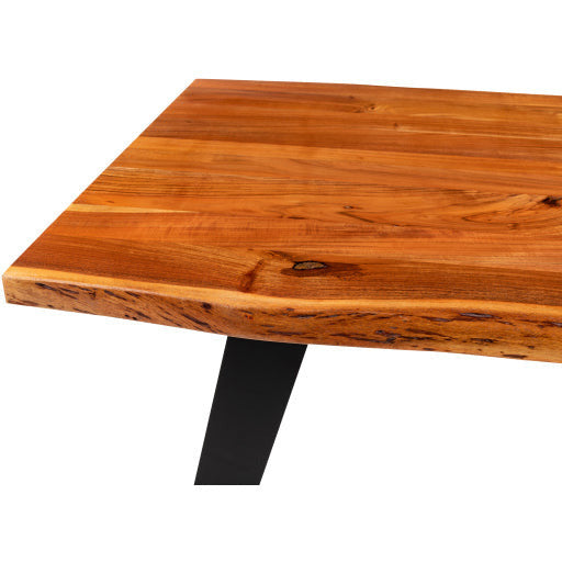 Surya Halden Modern Wood Dining Table With Black Metal Base