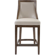 Uttermost Purcell Cappuccino Pebbled Faux Leather Counter Stool With Walnut Wood Frame