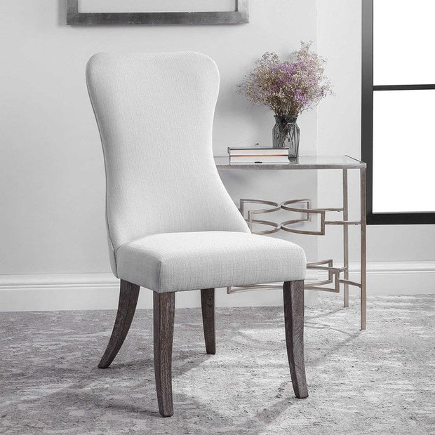 Uttermost Caledonia Off White Performance Fabric Armless Accent Chair