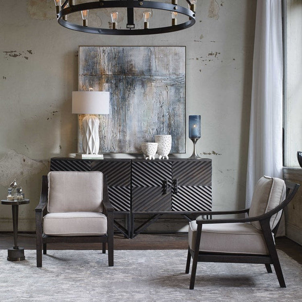 Uttermost Lyle Beige Linen Modern Accent Armchair