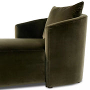 Four Hands Farrah Chaise Lounge ~ Surrey Olive Upholstered Velvet Fabric