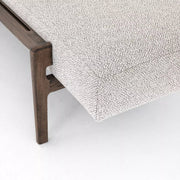 Four Hands Fawkes Bench with Sliding Wood Tray ~ Brunswick Pebble Upholstered Fabric