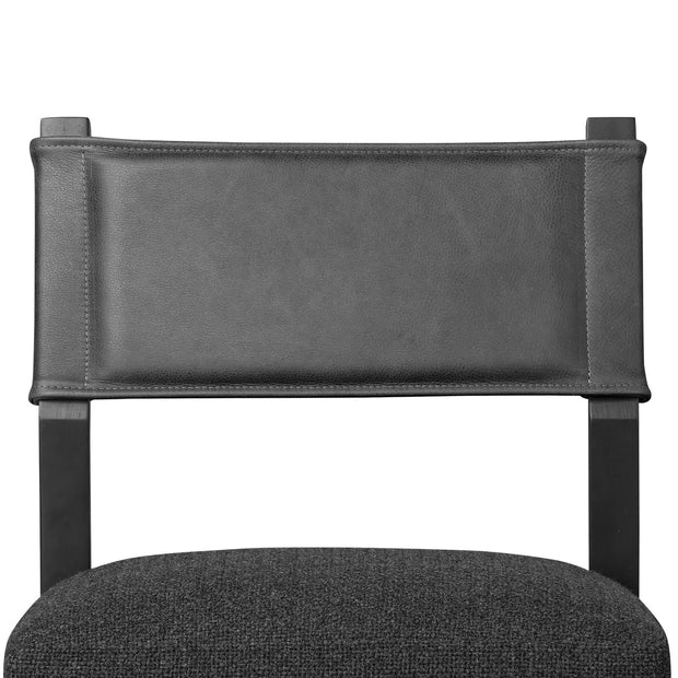 Four Hands Ferris Bar Stool ~ Gibson Black Performance Fabric Seat With Palermo Black Leather Back