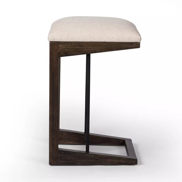 Four Hands Finn Counter Stool ~ Antwerp Natural Performance Fabric Cushioned Seat