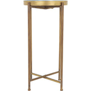 Surya Allenbury Modern Gray Tray Top With Gold Metal Base Round Accent Side Table AEU-001