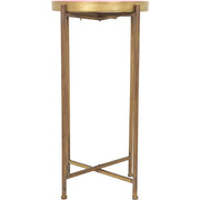 Surya Allenbury Modern Pink Tray Top With Gold Metal Base Round Accent Side Table AEU-002