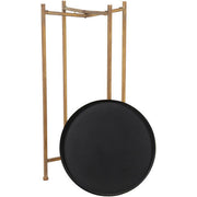 Surya Allenbury Modern Black Tray Top With Gold Metal Base Round Accent Side Table AEU-005