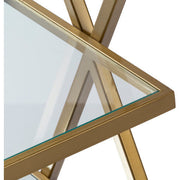 Surya Aliya Modern Glass Shelves With Gold Metal Accent Side Table ALI-001