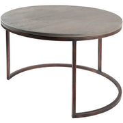 Surya Aaron Modern Gray Wood & Metallic Copper Nesting Coffee Tables  ARN-001