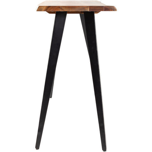 Surya Edge Modern Natural Wood Top With Black Steel Base Console Table DGE-002