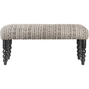 Surya Dakar Rustic Modern Hand Woven Fabric Bench With Black Wood Base DKR-002