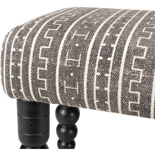 Surya Dakar Rustic Modern Hand Woven Fabric Bench With Black Wood Base DKR-002