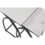 Surya Evana Modern White Marble Top With Black Metal Base Set Of 2 Nesting Accent Tables EAN-002