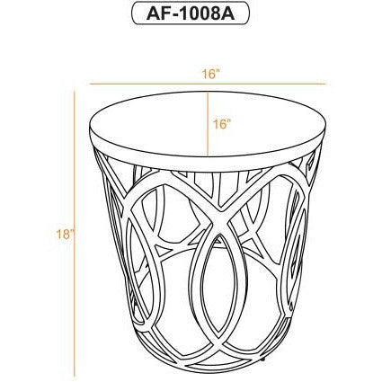 Surya Earnshaw Modern Metallic Round Accent Side Table EAW-002