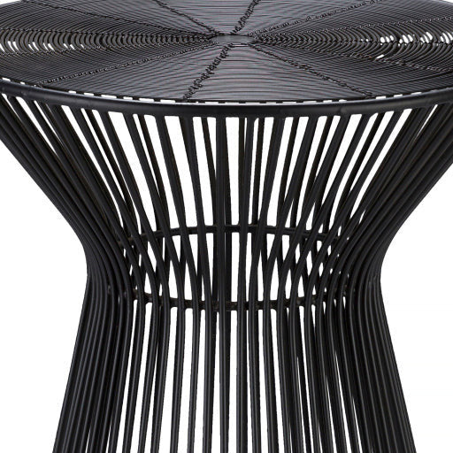 Surya Fife Modern Black Metal Round Accent Side Table FIFE-101