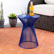 Surya Fife Modern Royal Blue Metal Round Accent Side Table FIFE-102