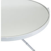 Surya Galatine Modern Mirrored Top With Metallic Silver Base Round Coffee Table GIE-002