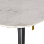 Surya Grandeur Modern White Marble Top With Black Wood & Brass Base Coffee Table GUR-001