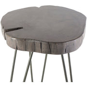 Surya Larissa Modern Gray Wood Top With Black Metal Base Accent Side Table LRI-001