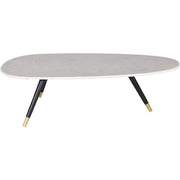 Surya Miami Modern White Marble Top With Black & Brass Base Coffee Table MII-001