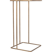 Surya Natalie Modern Glass Top With Gold Metal Base Accent Side Table NAE-001