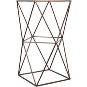 Surya Neo Geo Modern Glass Top With Metallic Copper Metal Base Accent Side Table NGO-003