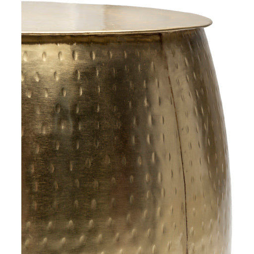 Surya Sansa Modern Gold Metal Round Accent Side Table SAA-001