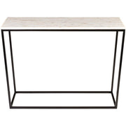 Surya Aryaa Modern White Marble Top With Black Metal Base Console Table YAA-007