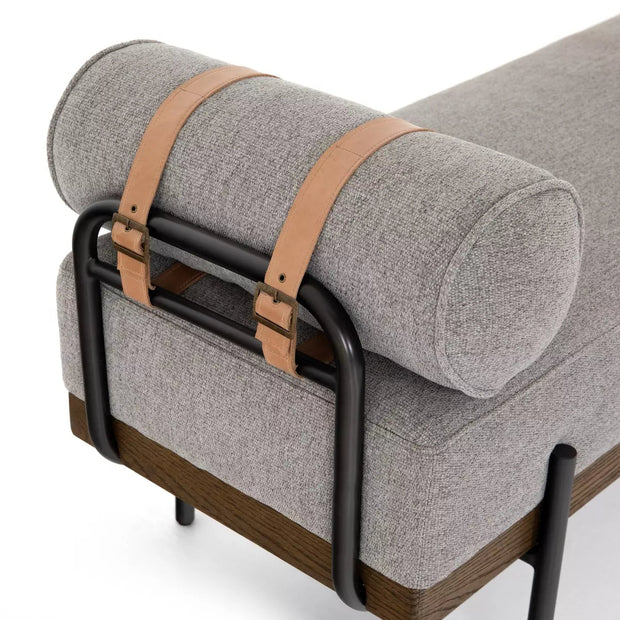 Four Hands Giorgio Accent Bench ~ Zion Ash Upholstered Fabric