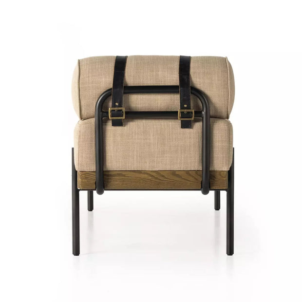 Four Hands Giorgio Accent Bench ~ Palm Ecru Upholstered Fabric