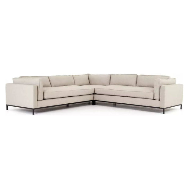 Four Hands Grammercy 3 Piece Sectional 119” ~ Oak Sand Upholstered Fabric