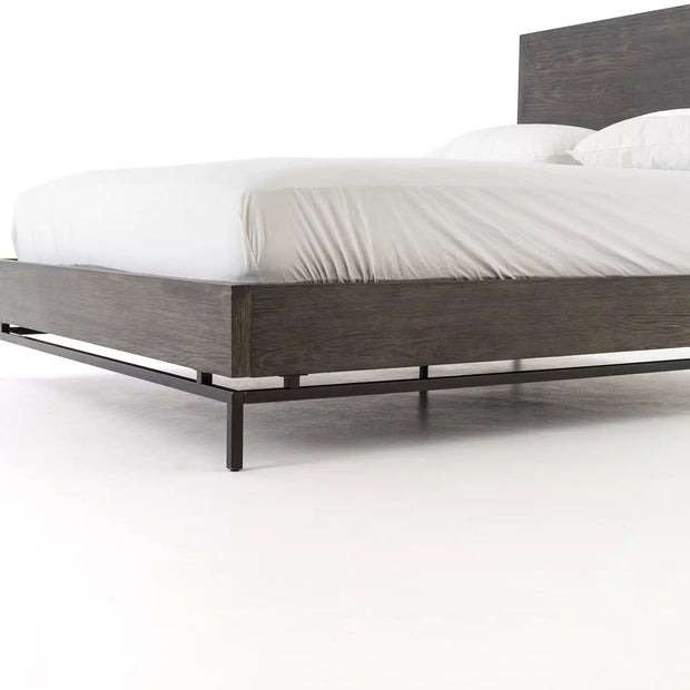 Four Hands Greta Bed ~ Autumn Grey Finished Oak Queen Size Bed