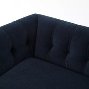 Four Hands Griffon Chesterfield Sofa 95" ~ Plush Navy Upholstered Fabric