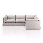 Four Hands Habitat Slipcovered 3 Piece Sectional 111” ~ Bennet Moon Slipcover Fabric