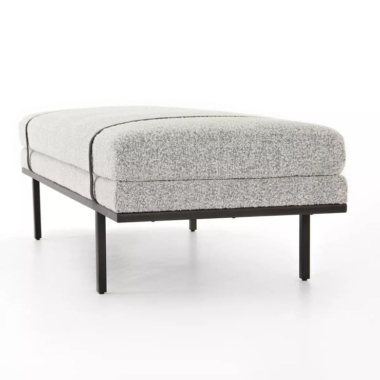 Four Hands Harris Accent Bench ~ Knoll Domino Upholstered Performance Fabric