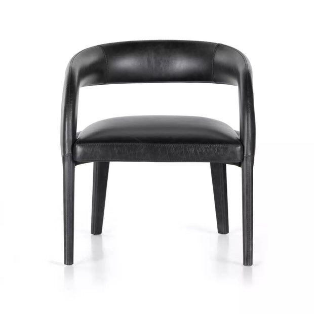 Four Hands Hawkins Accent Chair~ Sonoma Black Top Grain Leather