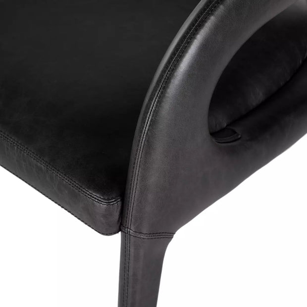 Four Hands Hawkins Accent Chair~ Sonoma Black Top Grain Leather