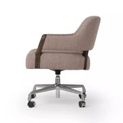 Four Hands Henrik Desk Chair With Casters ~ Acala Fawn Performance Fabric