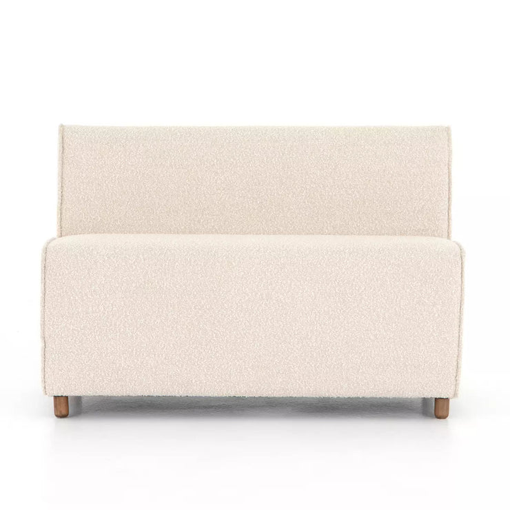 Four Hands Hobson Dining Bench ~ Knoll Natural Upholstered Boucle Performance Fabric