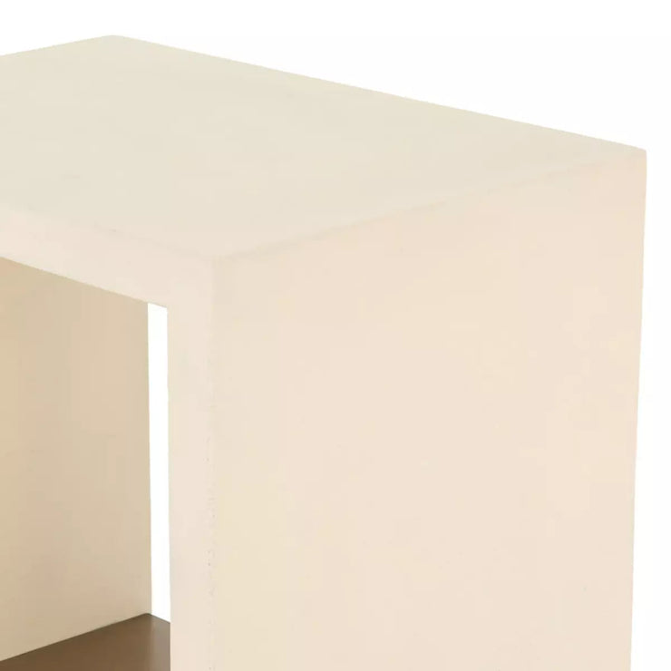 Four Hands Hugo Concrete End Table ~ Parchment White