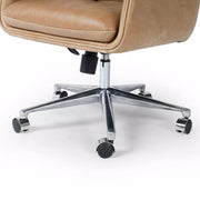 Four Hands Humphrey Desk Chair With Casters ~ Palermo Drift Upholstered Leather