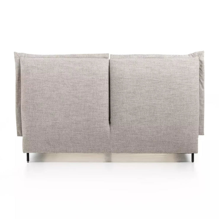 Four Hands Inwood Cushioned Headboard Low Profile Bed ~ Merino Porcelain Upholstered Performance Fabric King Size Bed