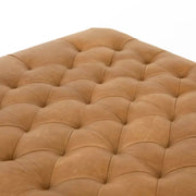 Four Hands Isle Tufted Ottoman ~ Palermo Butterscotch Top Grain Leather